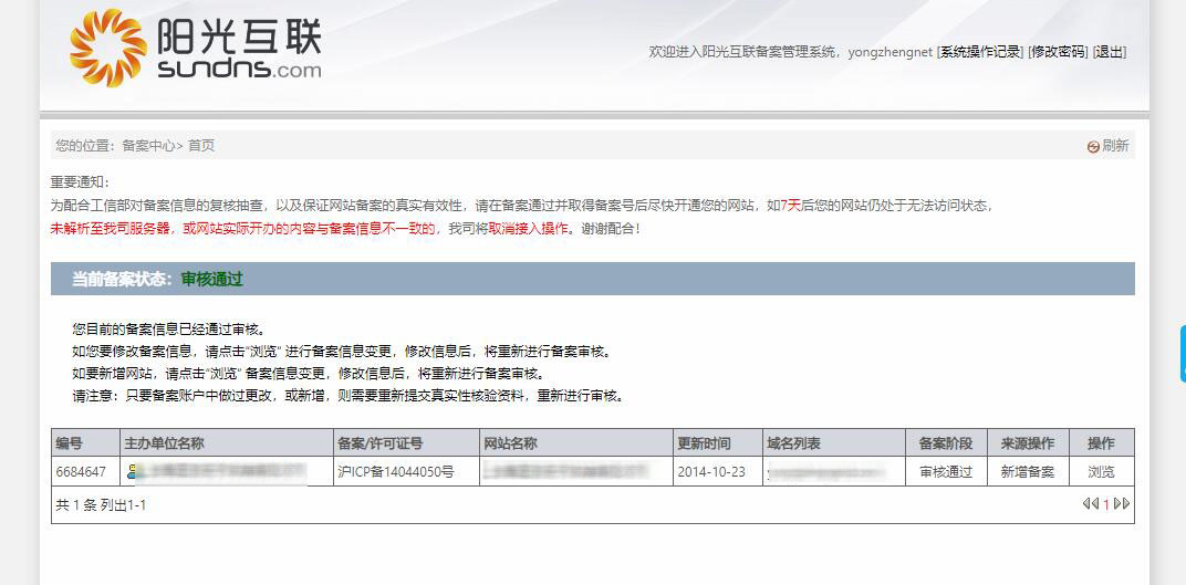 ICP備案變更流程